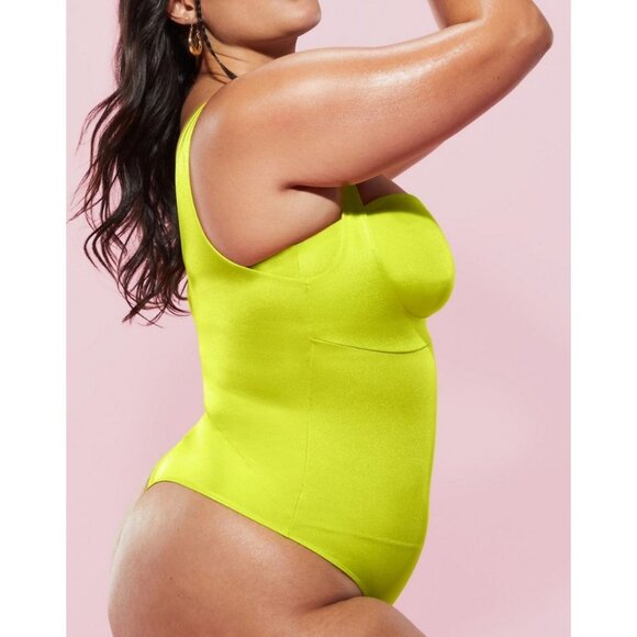 NWT Yitty Yellow Headliner Shaping Open Bust Thong Bodysuit and Bandeau Bra Set - Picture 2 of 10